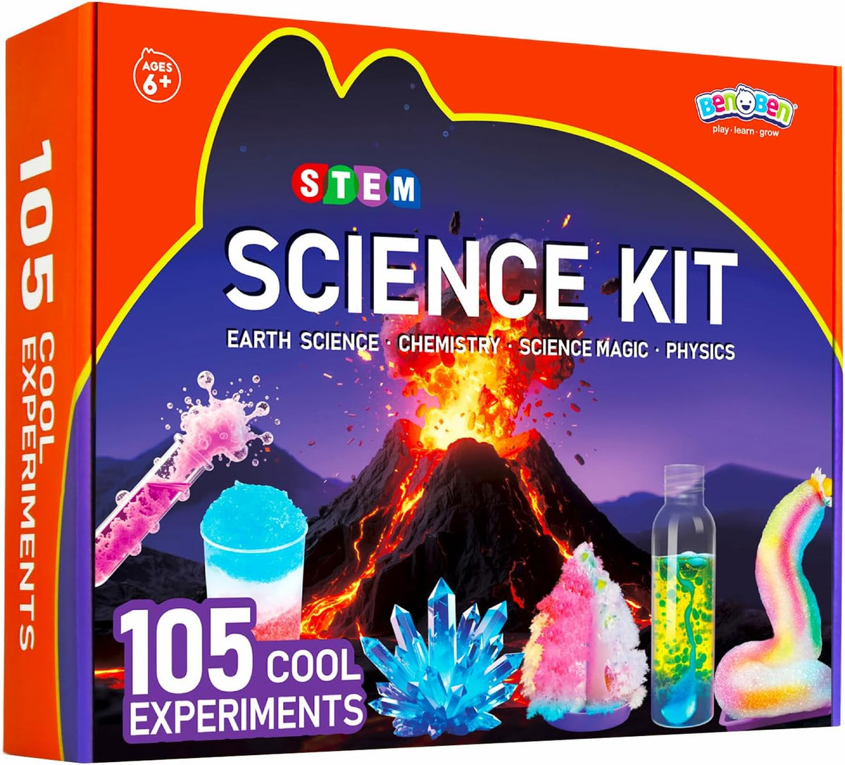 BenBen Kit de Ciencia para Niños de 8-12 años, Juego de 105 Experimentos, Regalo de Cumpleaños