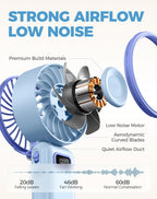Diveblues Ventilador turbo portátil, ventilador de mano de 100 velo...