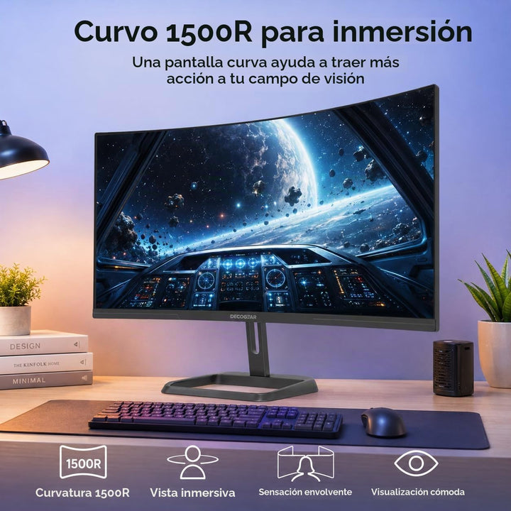 Deco Gear Monitor curvo para juegos de 34 pulgadas, 180Hz UWQHD 344...