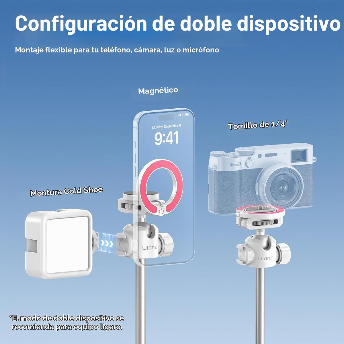 ULANZI MT44M - Trípode magnético para teléfono con apertura automática