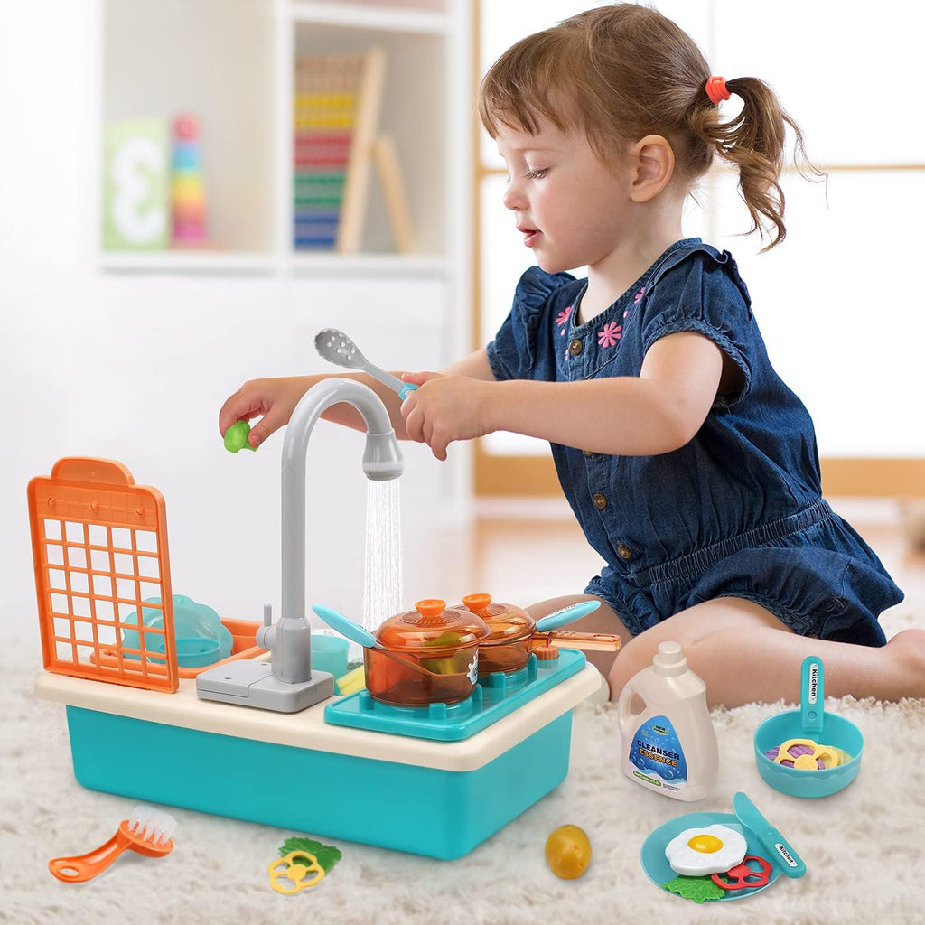 CUTE STONE Juguetes para fregadero de cocina con grifo real mejorado