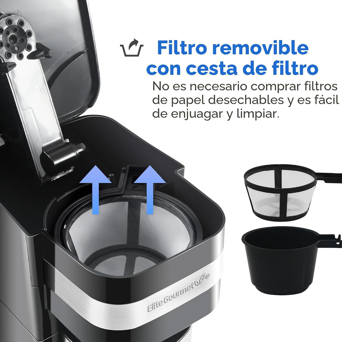 Elite Gourmet EHC111A Personal Single-Serve Compact Coffee Maker, negro