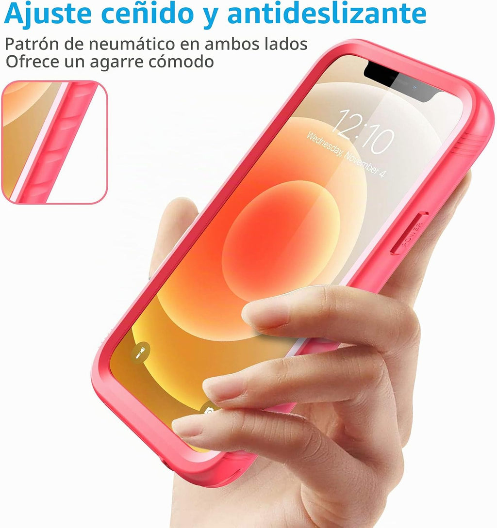 SPORTLINK Funda impermeable para iPhone 12/12P, color rosa