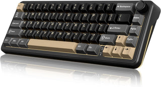 RedThunder Teclado mecánico inalámbrico K65, perilla CNC, Tri-modo...