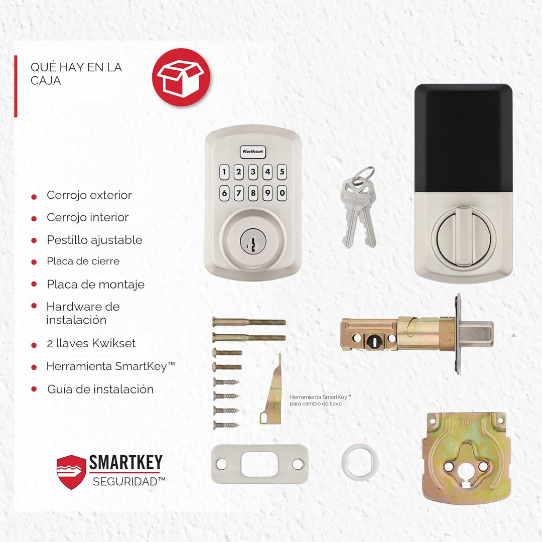 Kwikset Powerbolt 250 Cerradura Electrónica de Pestillo para Puerta...