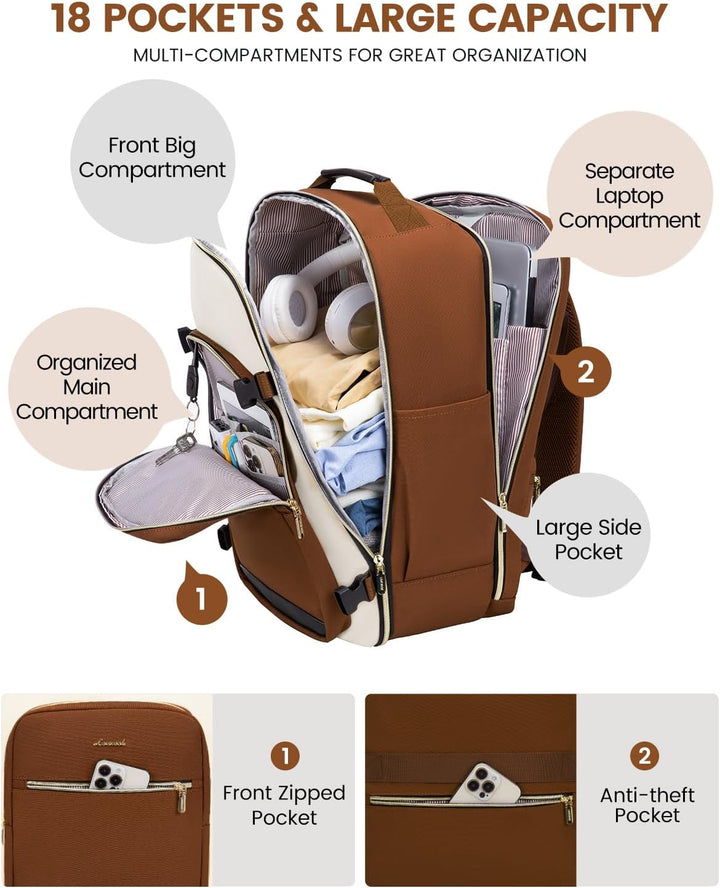 LOVEVOOK Mochila de equipaje de mano artículo personal bolsa de via...