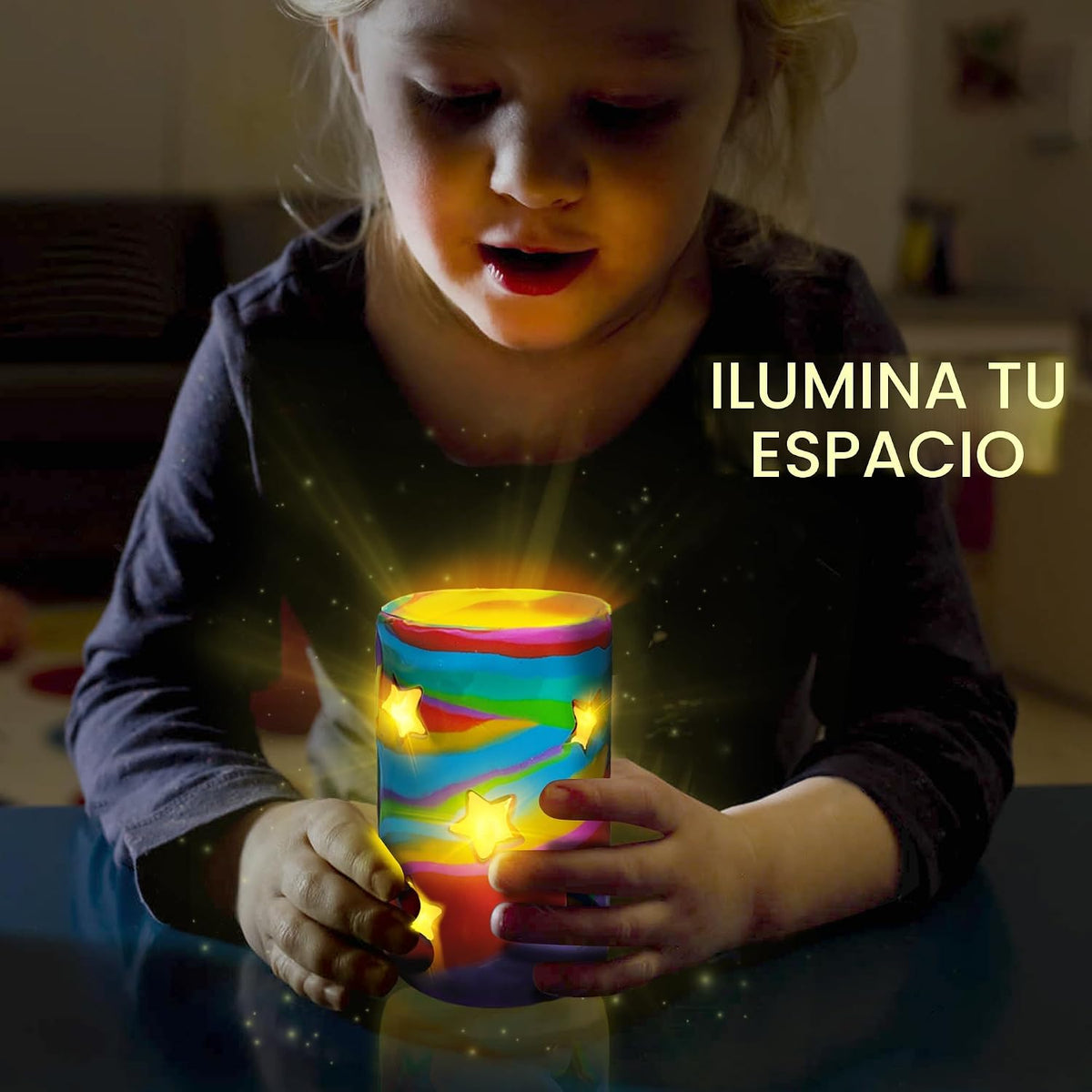 MHMYDIS Haz tus propias luminarias de arcilla - Kit de artes y manualidades para niños y adolescentes de 6, 7, 8, 9, 10, 11, 12 años y más - Juguetes creativos de linternas de arcilla para niños de 8