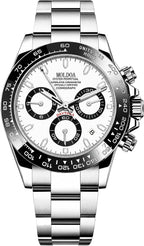 MASTOP Pagani Design Daytona Homage - Reloj de pulsera para hombre, diseño de panda, analógico, de cuarzo, con movimiento japonés, cronógrafo, de lujo, correa de silicona, impermeable, para negocios