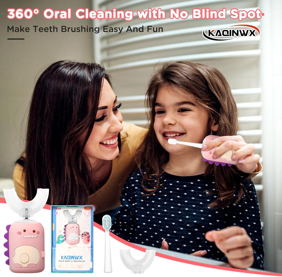 KAQINWX Cepillo de dientes eléctrico en forma de U para niños de 2...