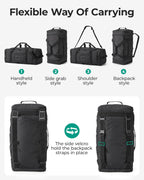 BAGSAMRT - Bolsa de lona plegable para viajes, bolsa de viaje para hombres, mochila de viaje 4 en 1, bolsa de transporte para fin de semana, Verde
