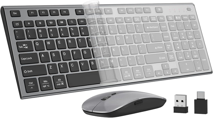 GALENMORO - Teclado y mouse inalámbricos, silencioso y silencioso c...