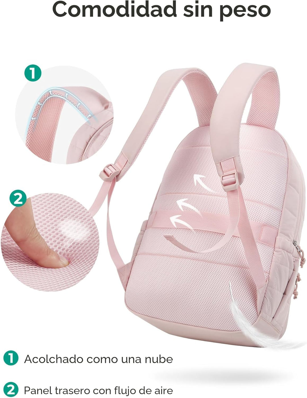 BAGSMART Mochila para portátil universitaria, mochila de viaje para...