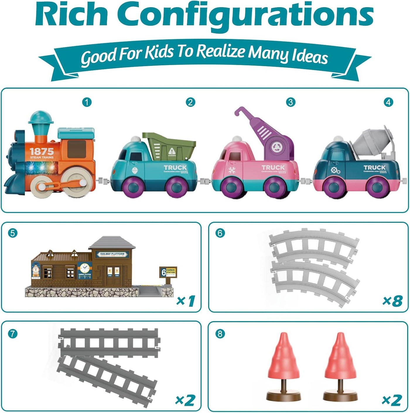 Juego de tren para niños pequeños juguetes magnéticos de