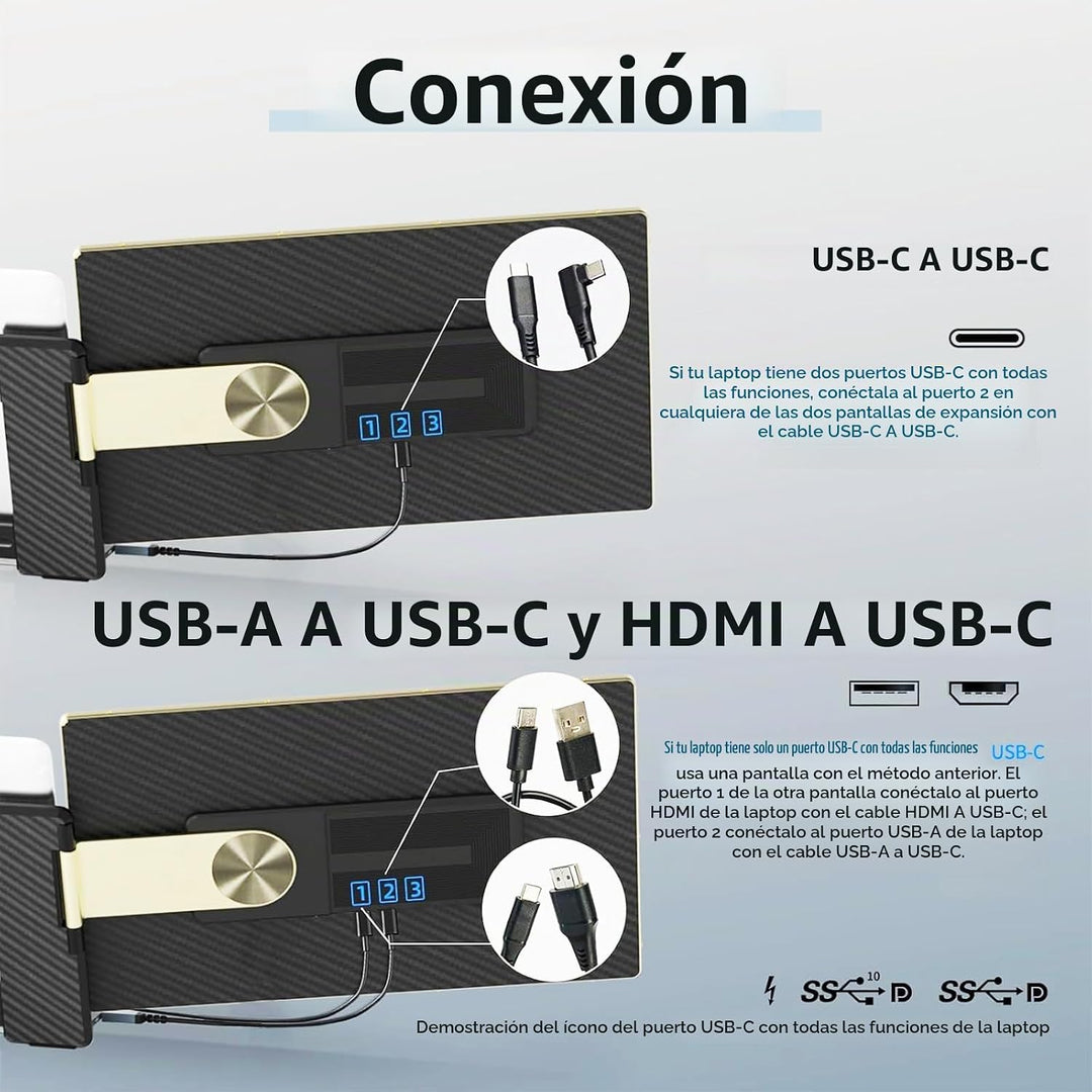ROYY Extensor de pantalla para laptop Triple Monitor \u2013 Monitor...