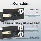 ROYY Extensor de pantalla para laptop Triple Monitor \u2013 Monitor...
