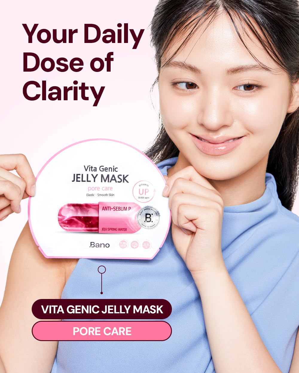 Bano Vita Genic Jelly Face Pore Care Mask 10EA - Mascarilla hidrata...