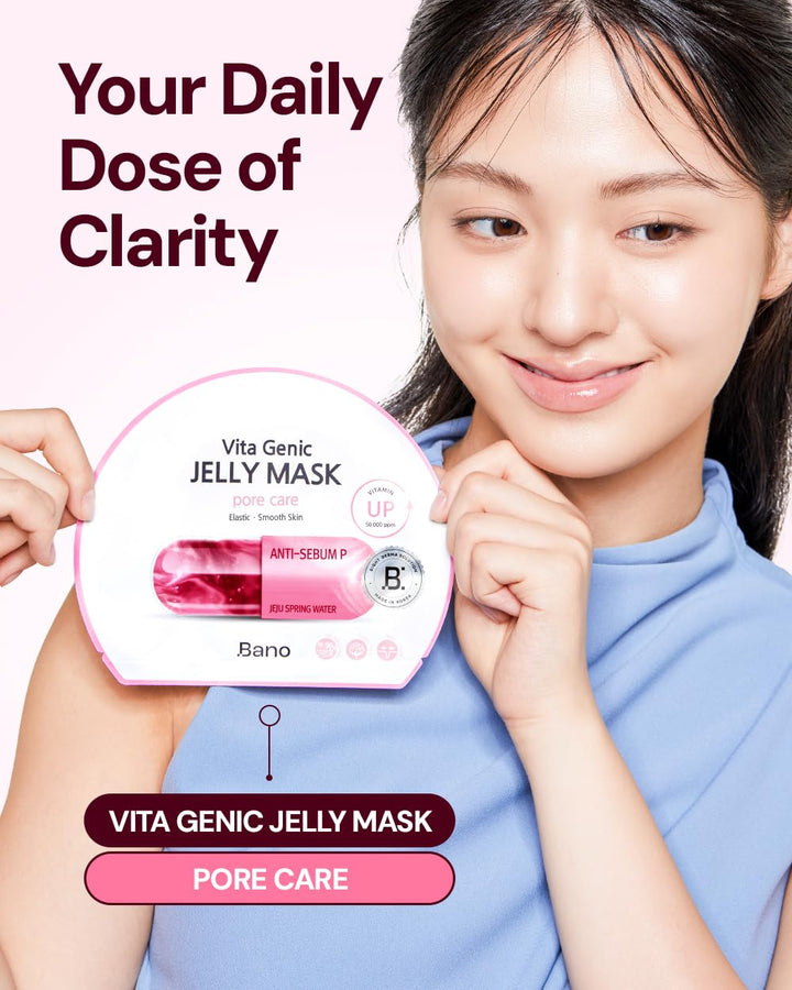 Bano Vita Genic Jelly Face Pore Care Mask 10EA - Mascarilla hidrata...