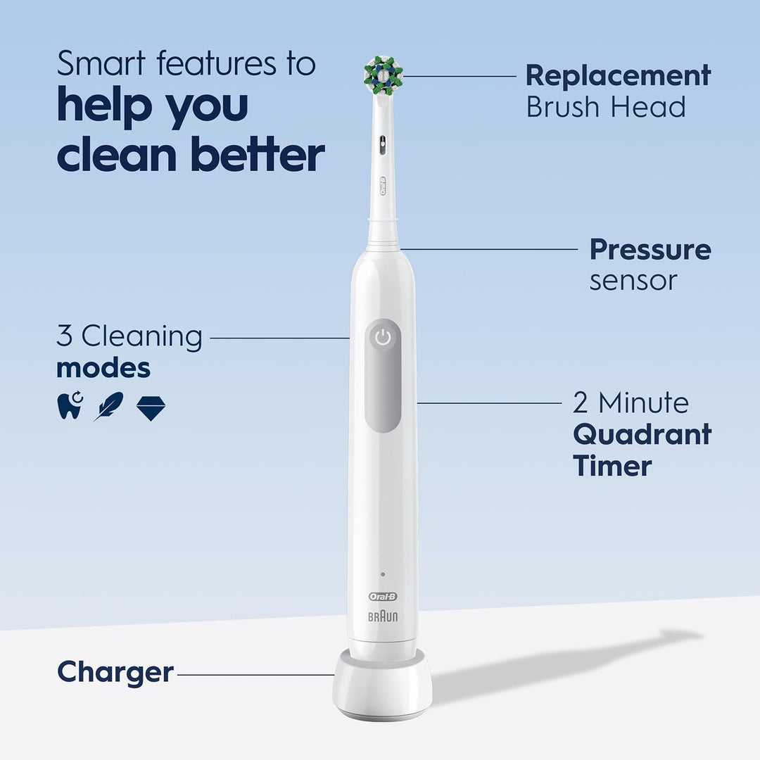 Oral-B Cepillo de dientes eléctrico recargable Pro 1000, color blanco