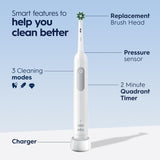 Oral-B Cepillo de dientes eléctrico recargable Pro 1000, color blanco