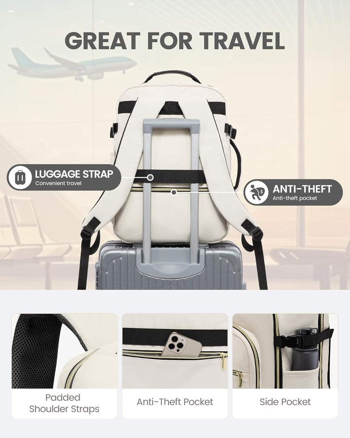 LOVEVOOK Mochila de viaje para mujeres y hombres, 40L, aprobada por...