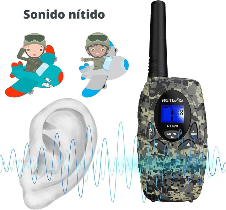 Retevis RT628 Walkie Talkies para niños, juguetes militares para ni...