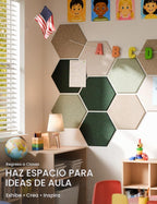 Paquete de 12 azulejos hexagonales de fieltro para tablón de