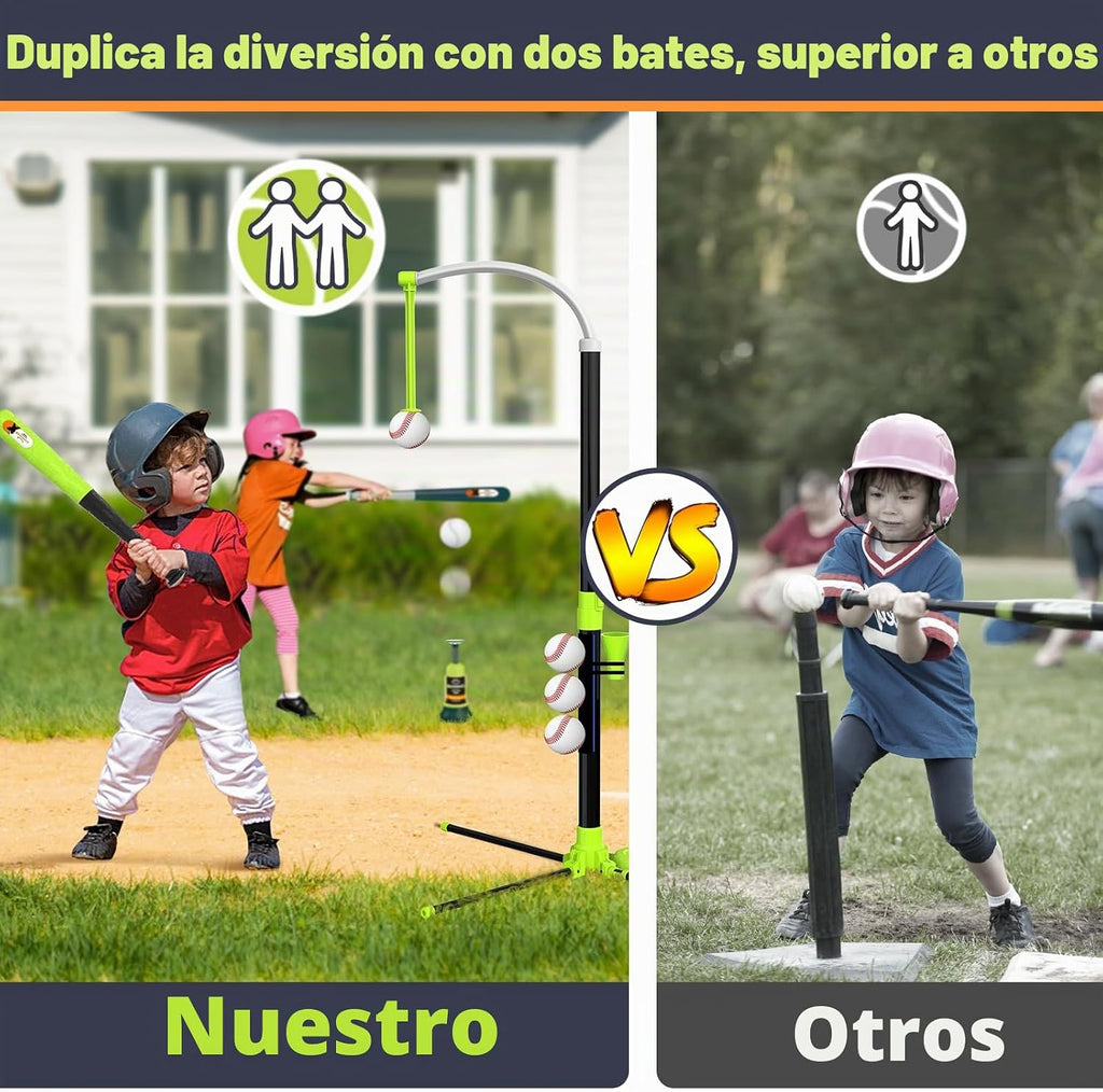 Juego de béisbol 4 en 1 iluminado, juguetes de pelota T, regalo deportivo