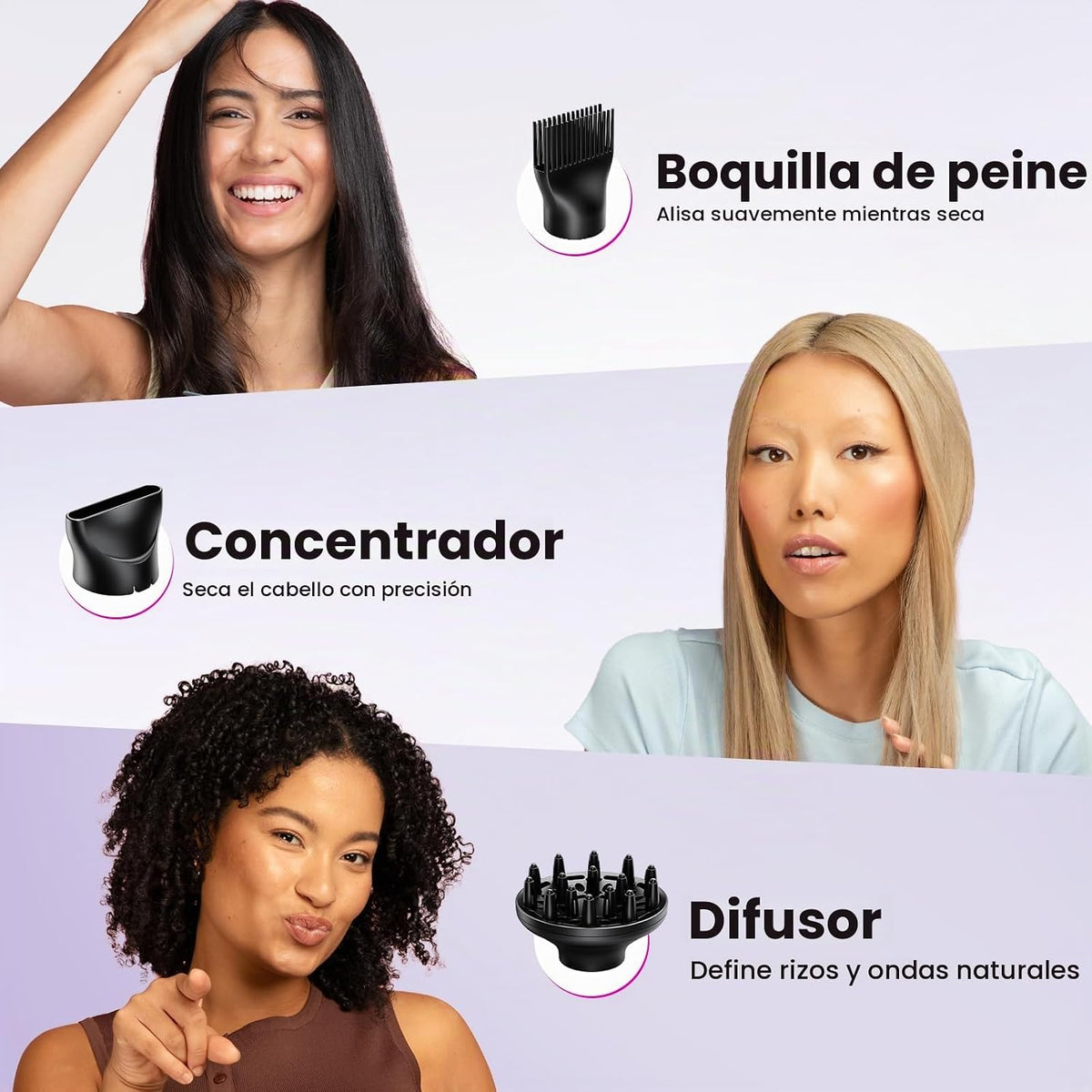 Wavytalk Blown Away onic Secador de pelo negro, plancha plana de 1.7 pulgadas de húmedo a recto