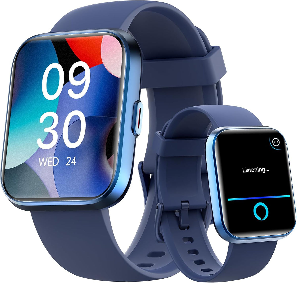 Fitpolo Relojes inteligentes para hombres/mujeres, 1.8'' con Alexa incorporado, reloj rastreador de fitness con llamadas Bluetooth, IP68 resistente al agua, monitor de frecuencia cardíaca/sueño/SpO2