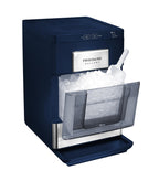 Frigidaire Gallery, Máquina de hielo para encimera de 33 libras, hielo en forma de pepitas, ribete de acero inoxidable (Azul marino)