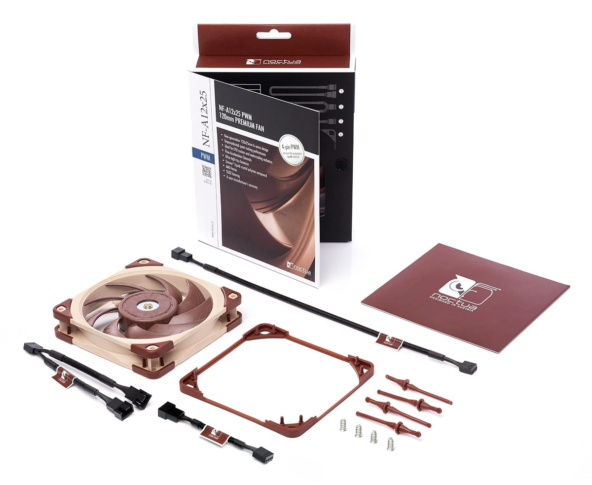 Noctua NF-A12x25 PWM, Ventilador Premium Silencioso, 4-Pines (120mm...
