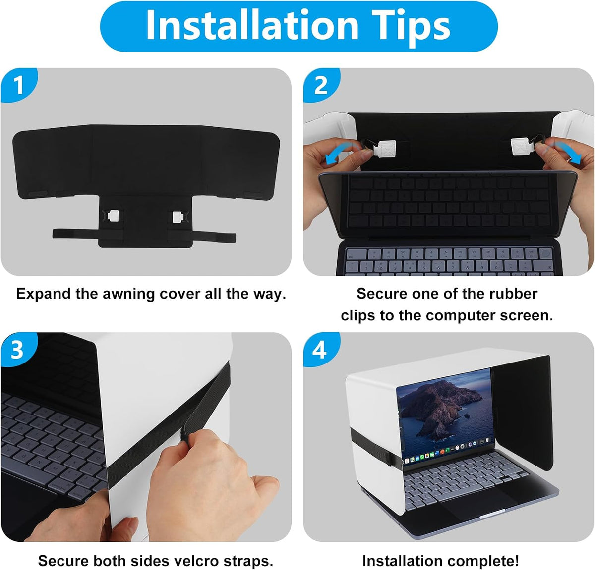 HoYiXi Parasol plegable para laptop y escudo de privacidad, se adap...