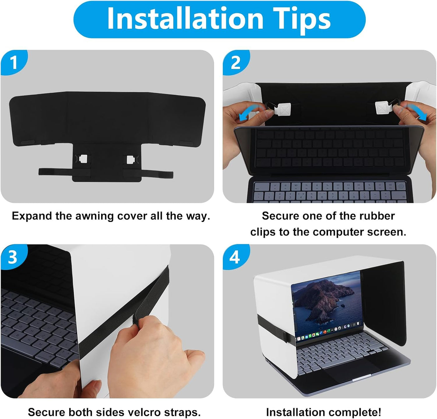 HoYiXi Parasol plegable para laptop y escudo de privacidad, se adap...