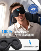 Juego de 2 mascarillas para dormir y diadema Bluetooth para personas que