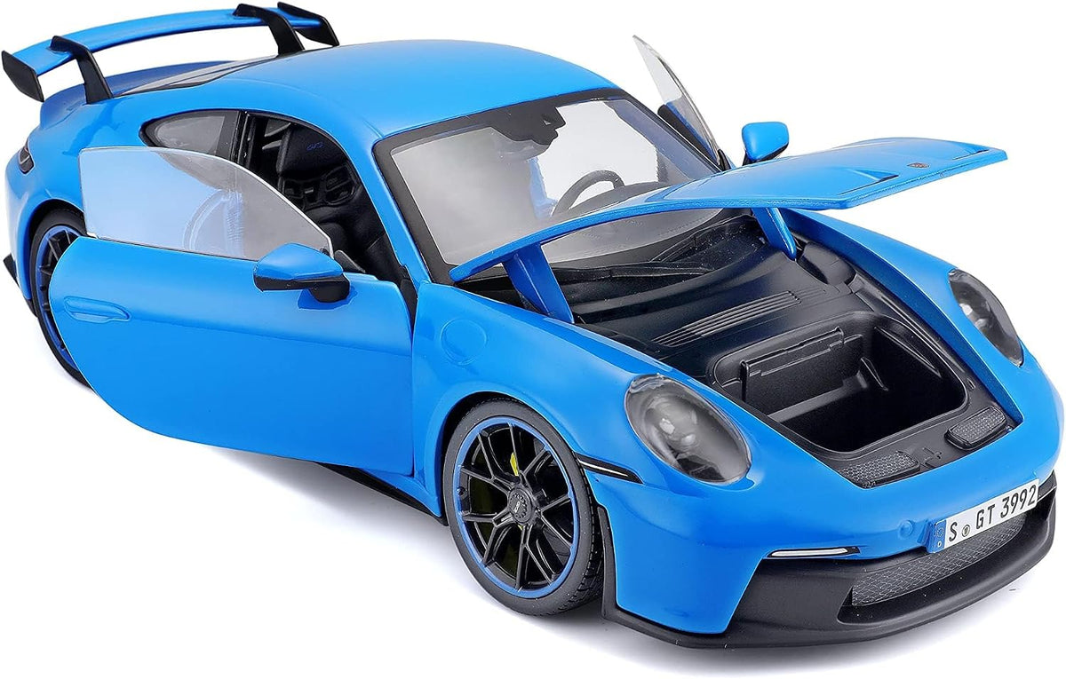 Maisto Super Car Porsche 911 GT3 2022 - Escala 1:18 - Increíblemente detallada réplica de automóvil coleccionable de fundición a presión, modelo de automóvil coleccionable, color azul