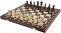 Juego de ajedrez de madera europeo hecho a mano con tablero de 21 pulgadas y piezas de ajedrez talladas a mano