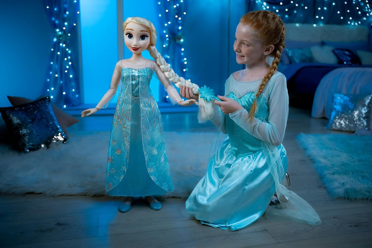 JAKKS Pacific Frozen Playdate Elsa - Muñeca de 32 pulgadas de alto