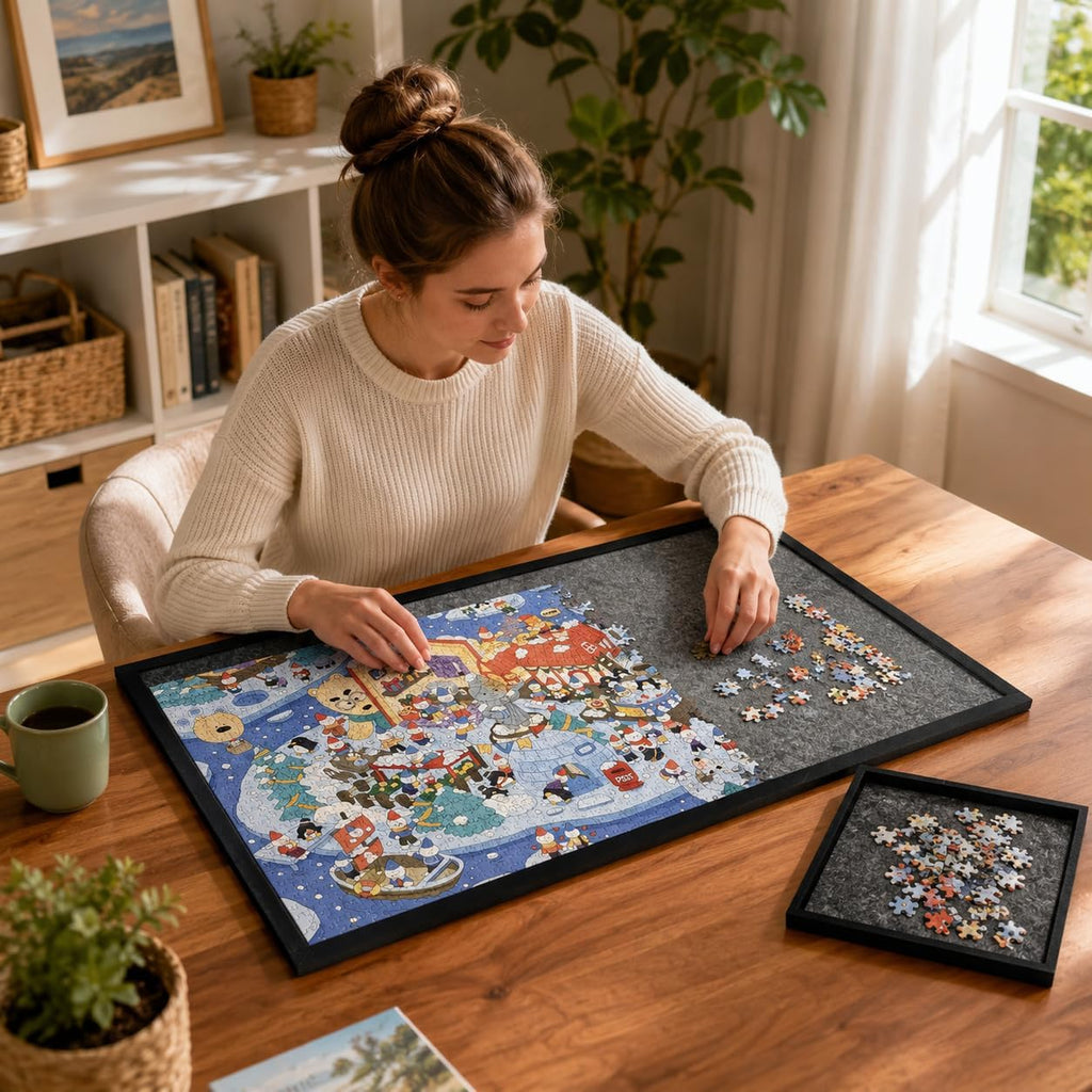 Tablero de rompecabezas de 1000 piezas, tapete de almacenamiento de