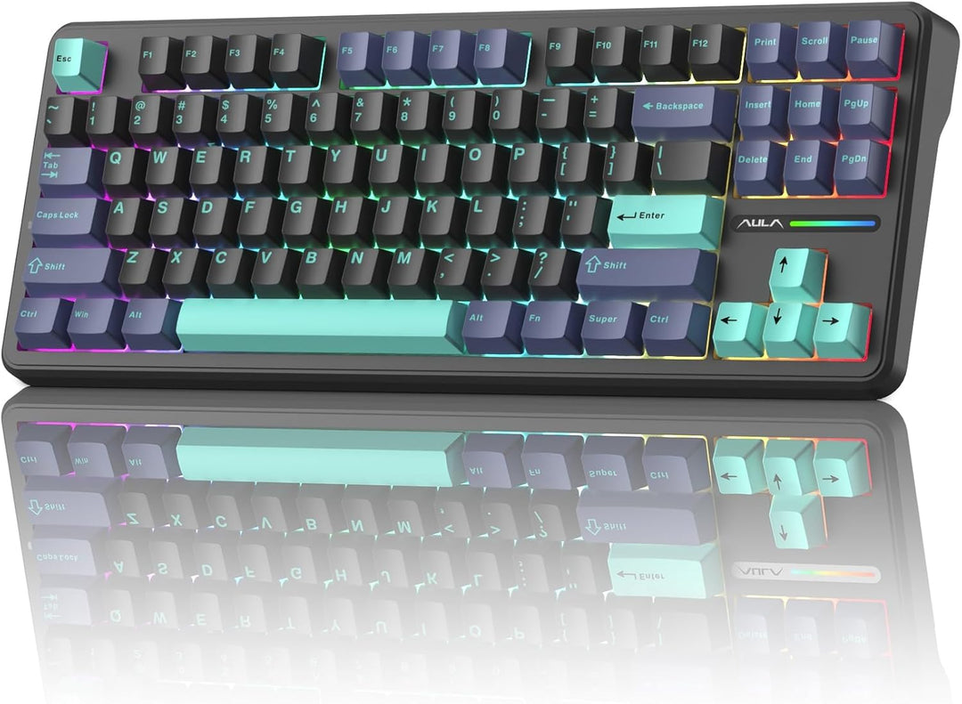 Aula F87 Pro Gaming Keyboard, Tri-Mode BT5.0\/2.4GHz\/USB-C Hot-Swa...