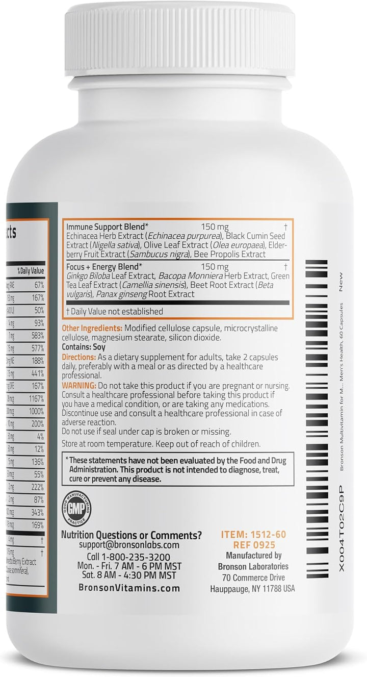 Bronson Multivitamínico para hombres, fórmula de cobertura diaria t...