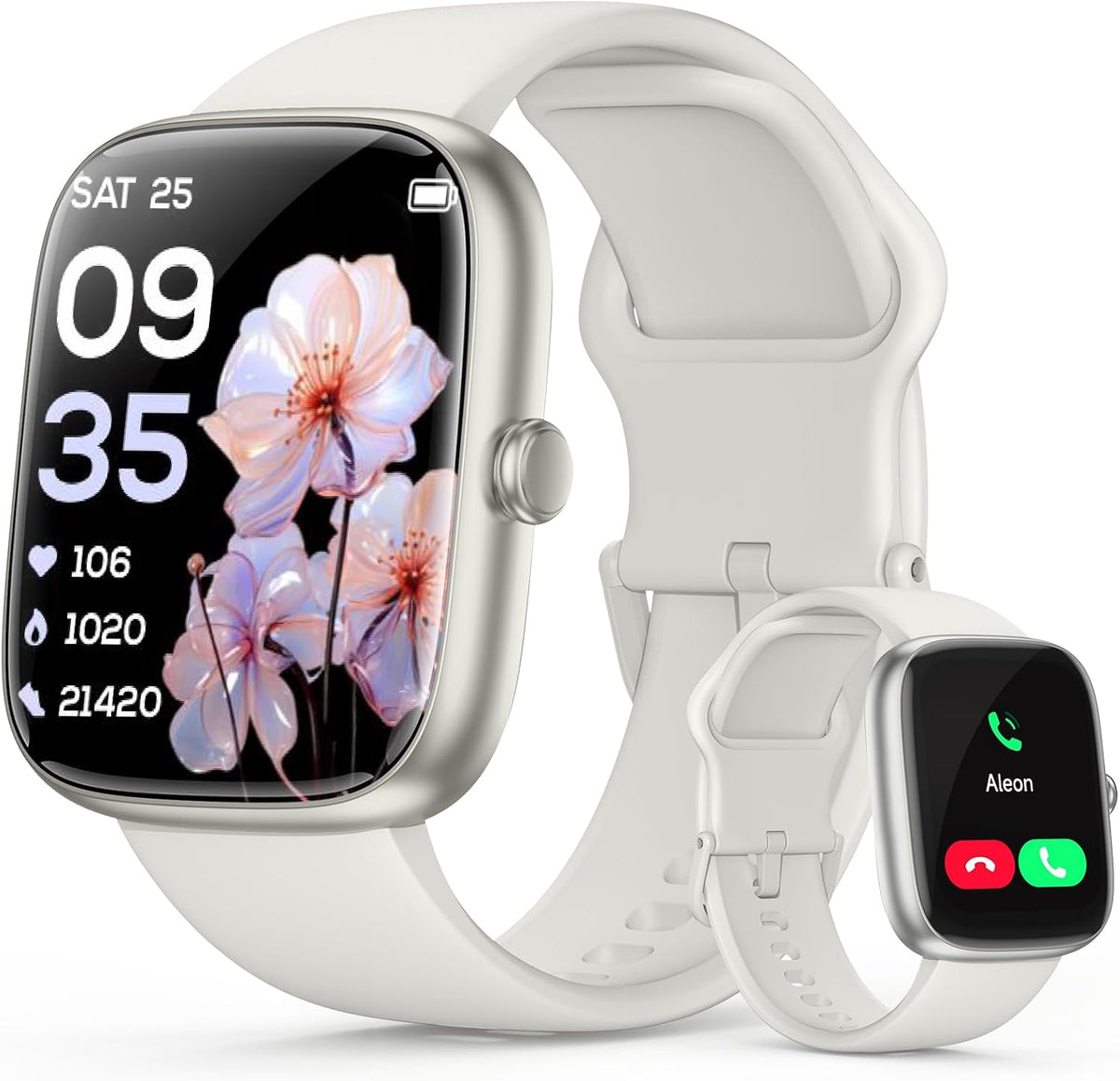 Reloj inteligente para mujeres y hombres, rastreador de fitness HD de 1.83 pulgadas (respuesta/hacer llamadas) con monitor de frecuencia cardíaca 24/7/sueño/SpO2, resistente al agua IP68, más de 100
