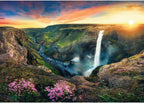 Trefl Cascada Háifoss, Islandia, rompecabezas de 2000 piezas, 37.8 x 26.9