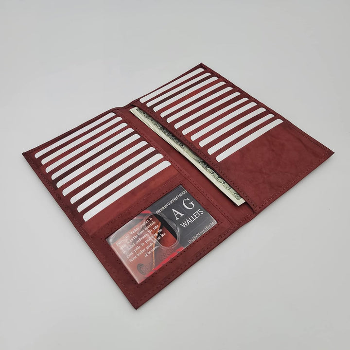 ag wallets Cartera Larga de Cuero Genuino para Hombre con ID para 1...