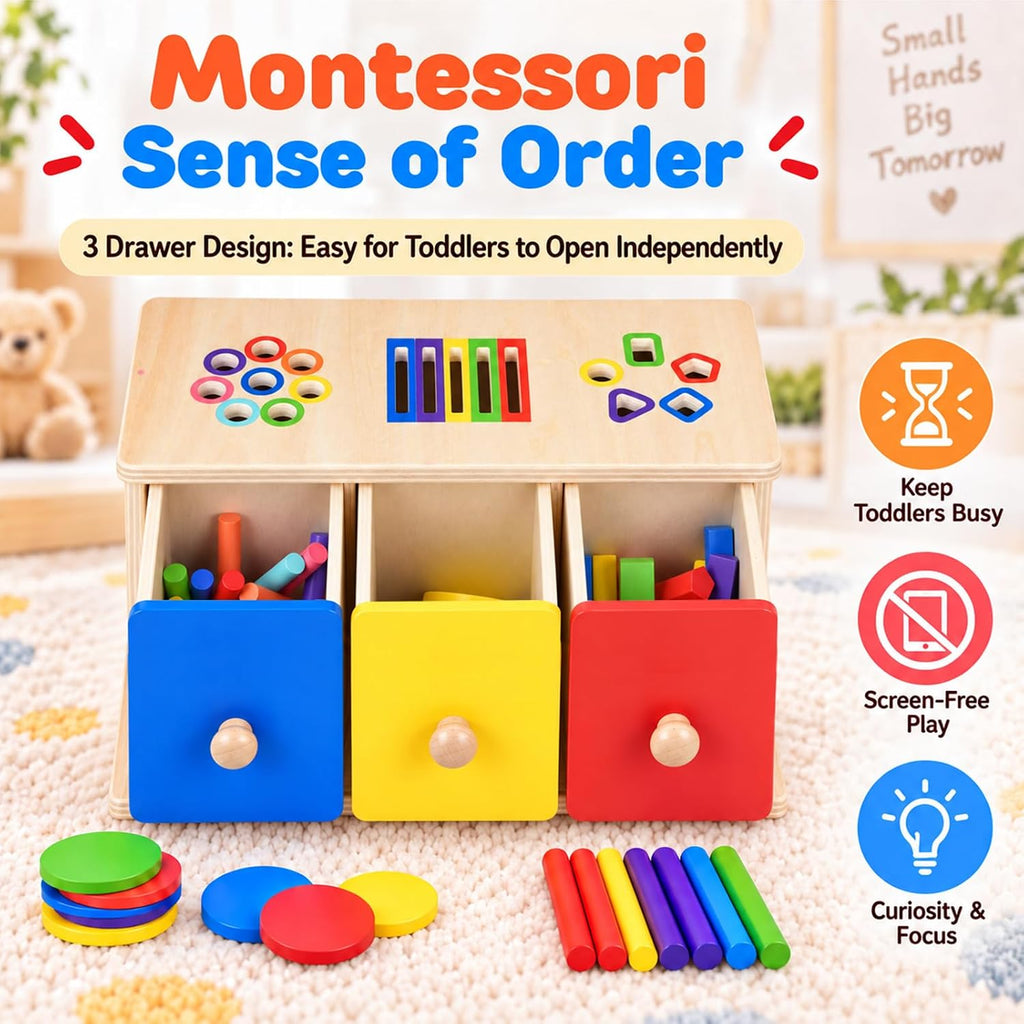 Juguetes Montessori para niños y niñas de 1, 2 y 3 años, juguete de