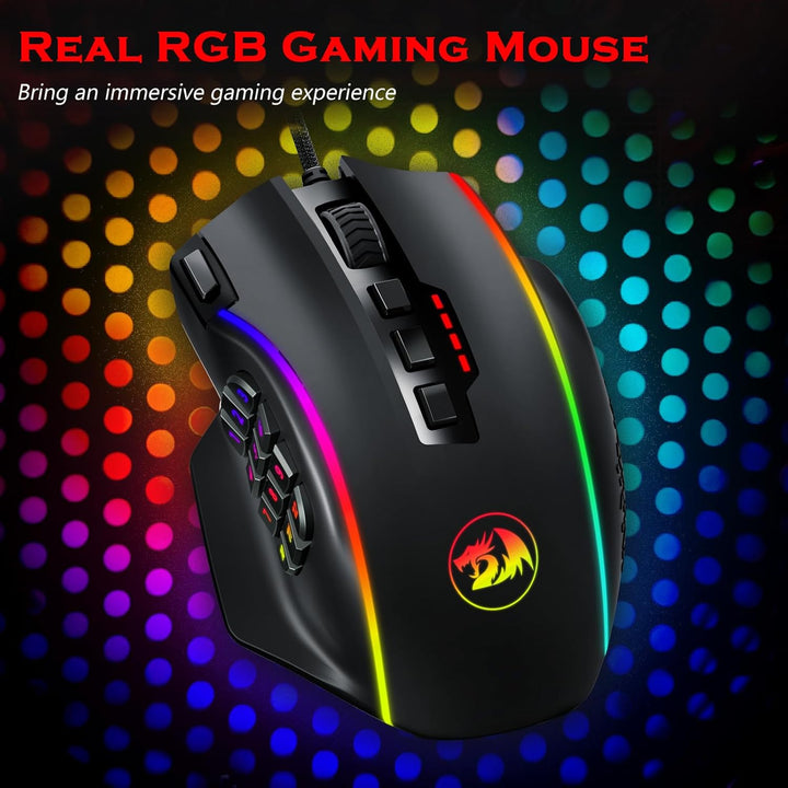 Redragon Ratón para Juegos, Ratón MMO para Juegos con hasta 12400 D...