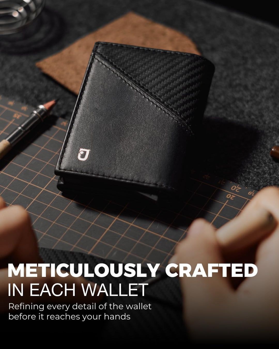 Jenoss - Cartera inteligente para hombre: cuero de grano completo,...