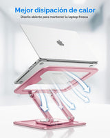 LOXP Soporte ajustable para laptop, soporte para computadora con ba...