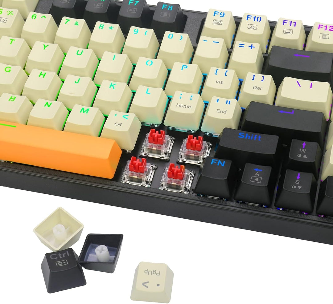Redragon - Teclado mecánico con cable para juegos con retroiluminac...