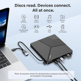 Unidad de CD/DVD externa Amicool 8 en 1 USB A\/C con puerto de lect...