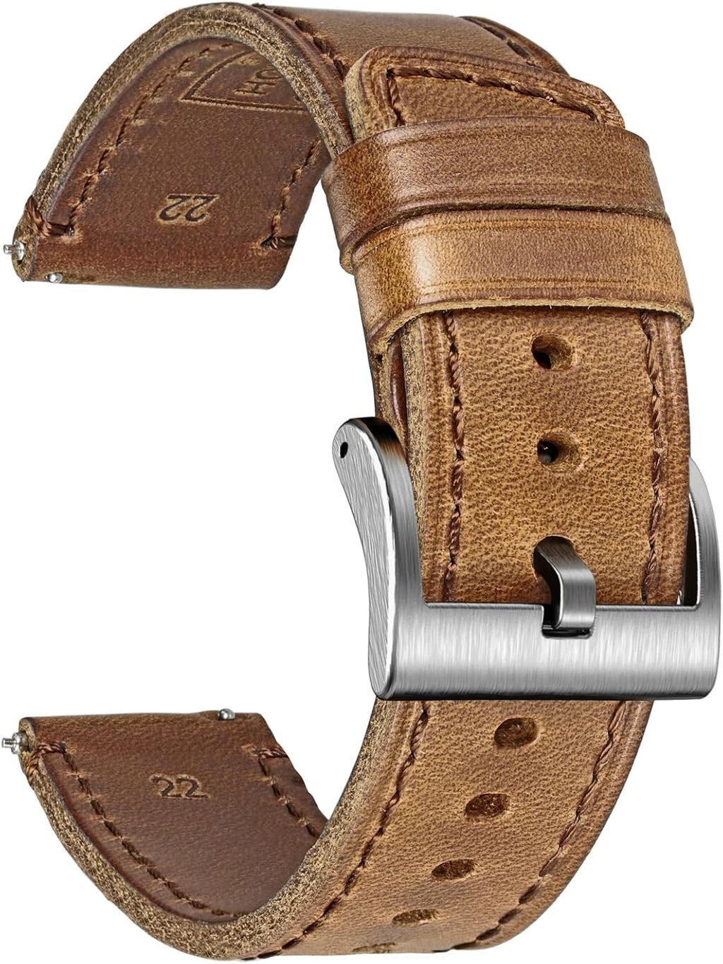 hemsut h Horween - Correas de reloj de cuero para hombre, correa de cuero de liberación rápida para reloj, envoltura de repuesto de 0.71 pulgadas, 0.78 pulgadas, 0.86 pulgadas